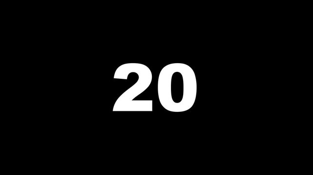 23 countdown, Analog of simple clean timer motion graphic with text numbers. 23 to 0 seconds countdown timer with analog clock icon animation on transparent background.