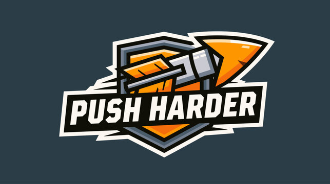 Bold and dynamic logo featuring the phrase 'Push Harder'.