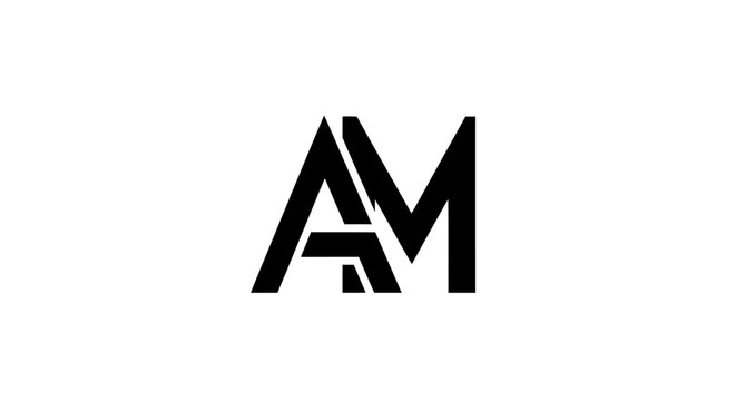 Modern AM letter logo design concept