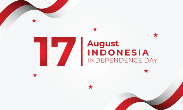 Indonesia independence day celebration on 17 august with red ribbons
