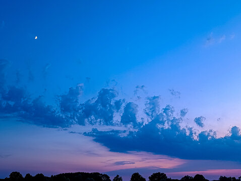 Evening view of a sunset sky