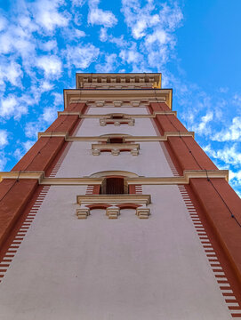 View of the parish tower of San Giorgio in Bosco, Padua, Italy