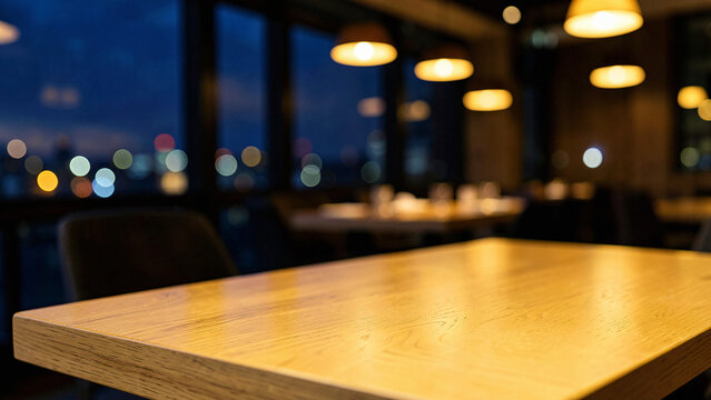 A Smooth Oak Wood Table With A Light Hon