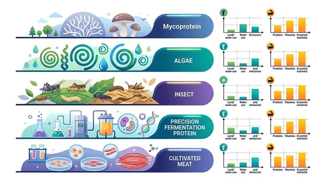 Sustainable alternative protein sources and nutrition infographic