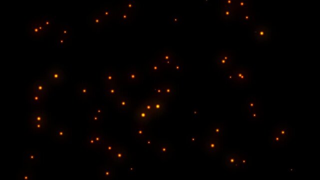 Glowing Fireflies Floating Through Dark Night Background with Soft Flickering Lights Creating a Magical Nature Atmosphere Animation