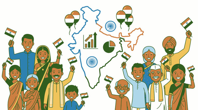 Diverse Indians Celebrate India Independence Day