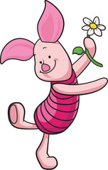 Piglet winnie the pooh cartoon character icon cute dynamic design.eps © Click