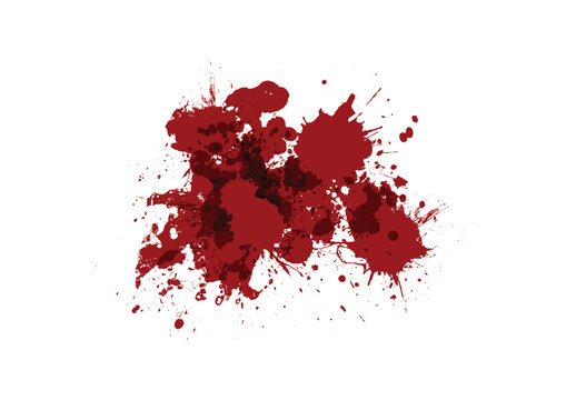 Abstract Vector Red Splatter Blood Color Design Elements on Isolated Background. Vector Illustration for Graphic Design