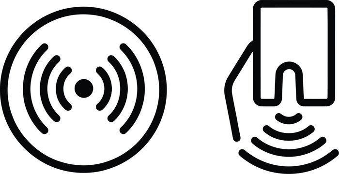 Contactless payment icon set for mobile and digital transactions