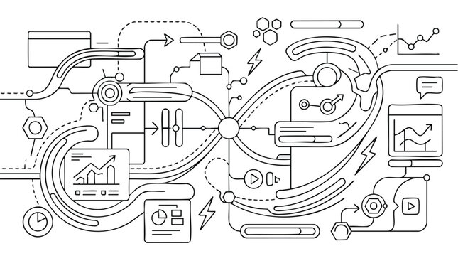 Scalable Digital Ecosystem Illustration for B2B Workflow Automation and Integrated MarTech Infrastructure Strategy