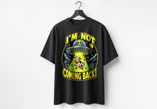 Black Oversized T-Shirt Mockup