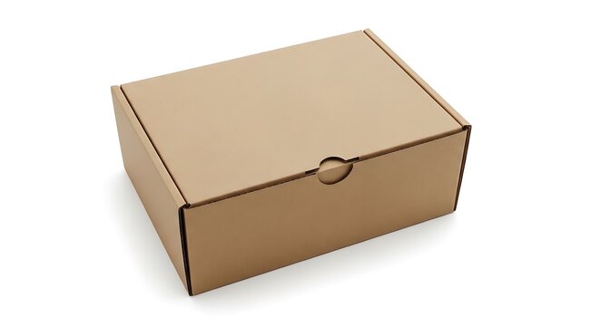 Open cardboard gift box on white background.