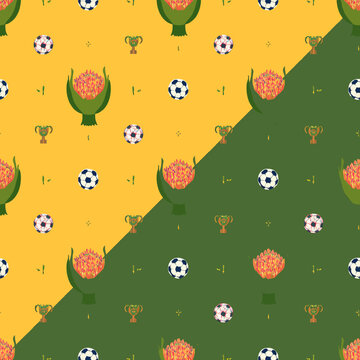 Football pattern whit protea flower