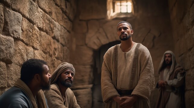 Joseph speaks with Pharaoh&rsquo;s imprisoned cupbearer and baker, offering insight into their troubling dreams and demonstrating wisdom, faith, and trust in God&rsquo;s guidance even during hardship.
