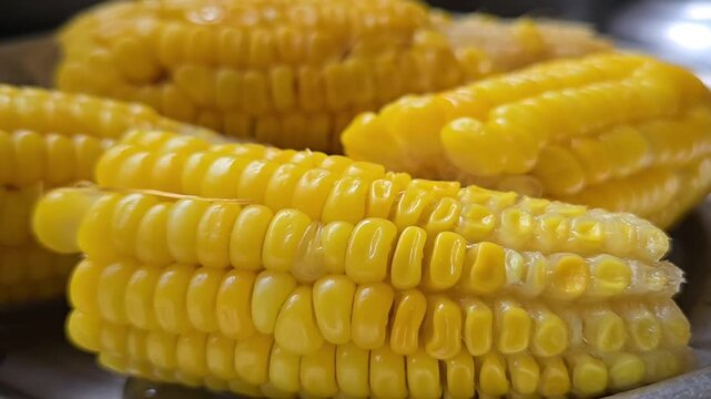 Golden, juicy corn on the cob is a sweet, fiber-rich snack enjoyed worldwide. Freshly boiled or grilled, it tastes best served hot and brushed with melted butter, salt, or your favorite spices.
