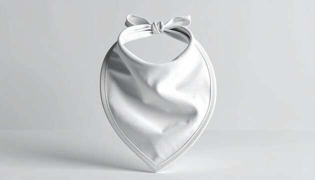 baby bib bandana style mockup tied and isolated, soft fabric detail