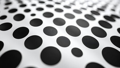 Obraz premium A monochrome black and white polka dot grid pattern, clean repeating texture, minimal design backdrop
