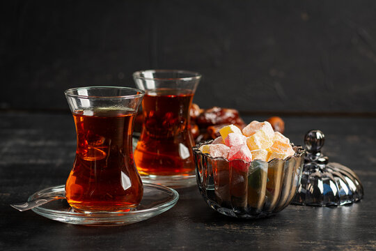 Islamic Hospitality Concept with Tea and Sweets