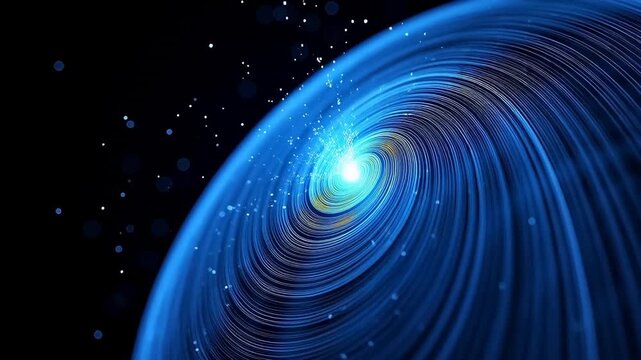 Blue spiral pattern with glowing lines