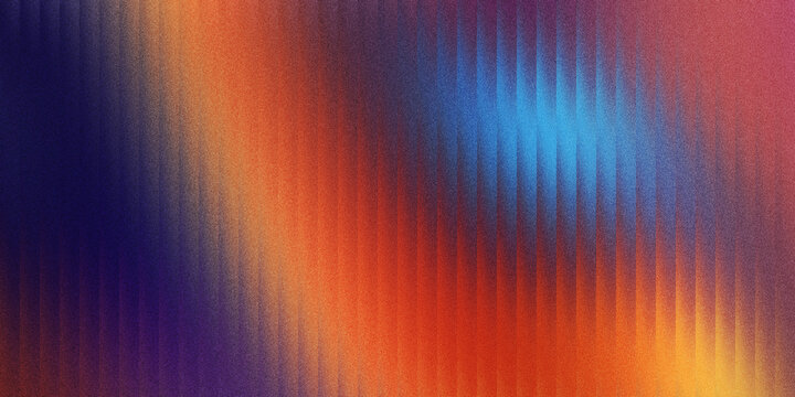 Abstract grainy gradient background with soft orange and blue color waves and vertical texture