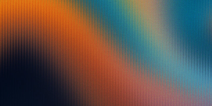 Abstract colorful gradient background with dark blue and warm orange grainy texture, gradient
