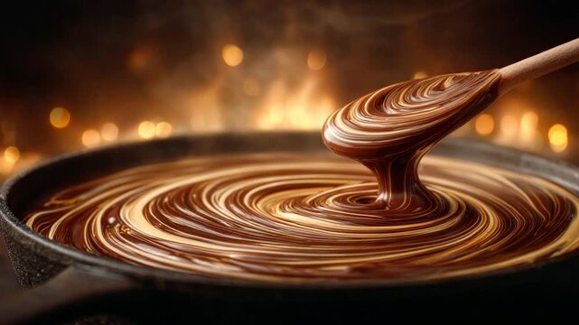 melted chocolate in a glass