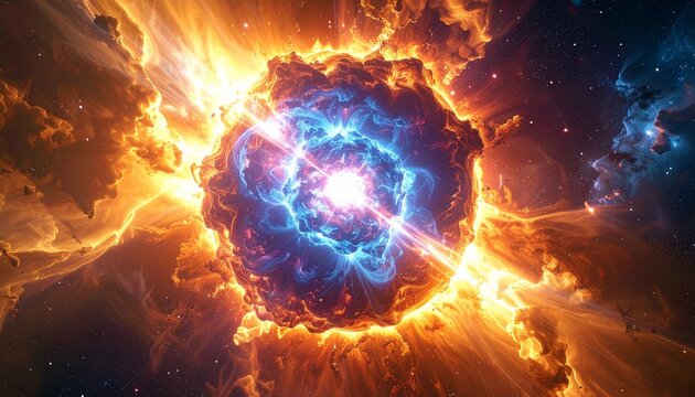 Cosmic Explosion - A Stunning Display of Energy and Color in Space.