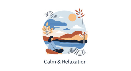 Fototapeta premium Calm and Relaxation Concept Illustration.