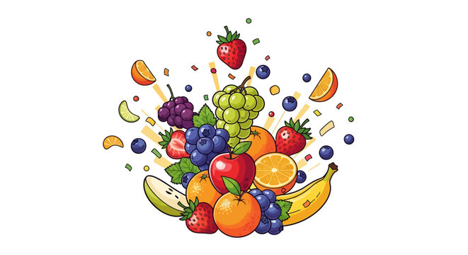 Colorful assortment of fresh fruit.