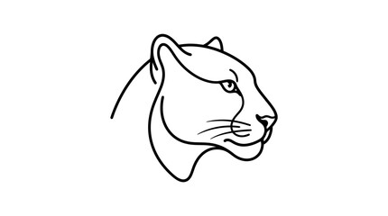 Panther Head Drawing Line Art. © satu