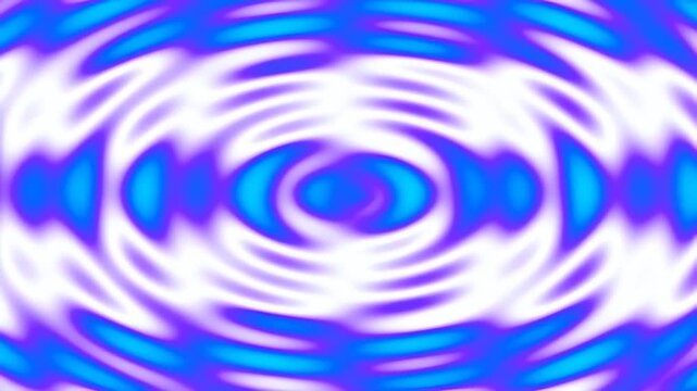 Abstract blue and white ripple pattern with vibrant circular waves