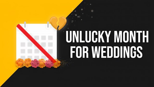 Unlucky month for weddings concept graphic