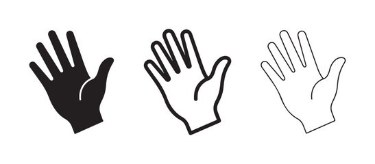Fototapeta premium waving hand illustrations in black and white on a plain white background for various design uses