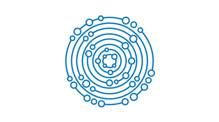 Concentric circular network node and data structure icon. © mursidi
