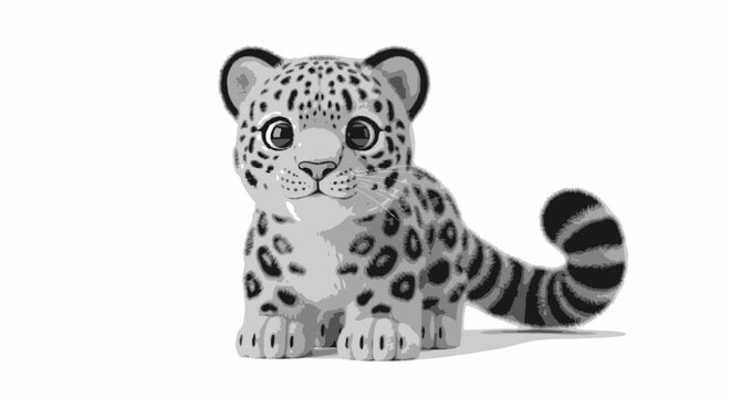 Cute snow leopard kitten animal.