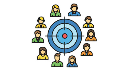 Fototapeta premium Diverse group of people targeting audience.