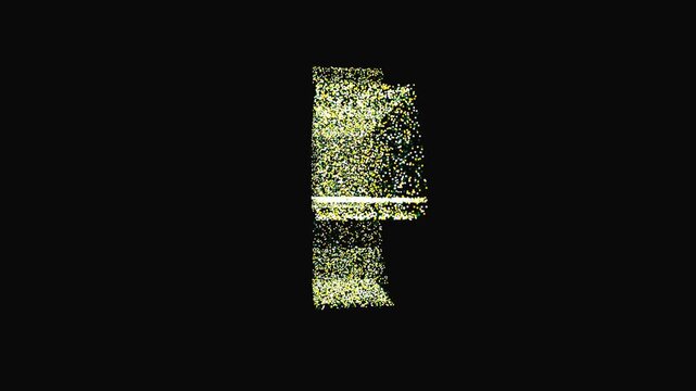 3D Digital Scales of Justice Particle Loop on Black Background