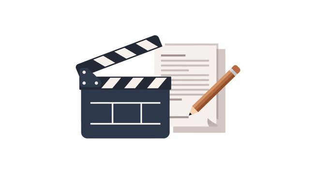 Film clapper board and pencil.