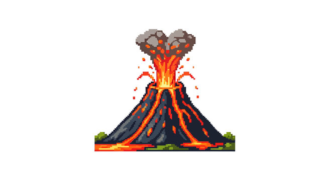 Volcano Eruption with Lava Flow.
