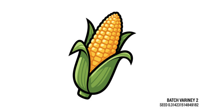 Yellow Corn on the Cob Illustration.