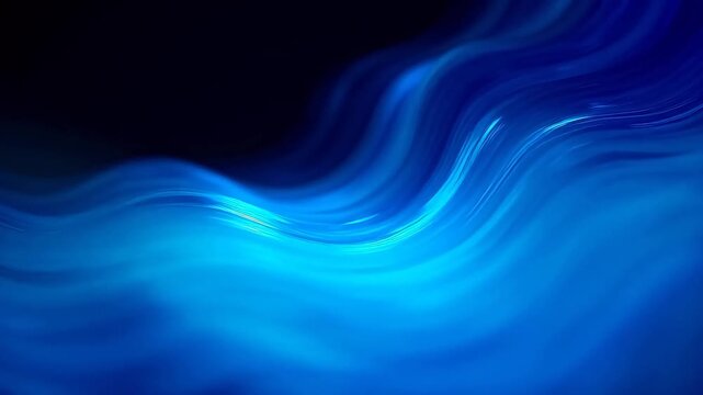 Abstract fluid waves with intertwining blue and purple glowing lines on dark background