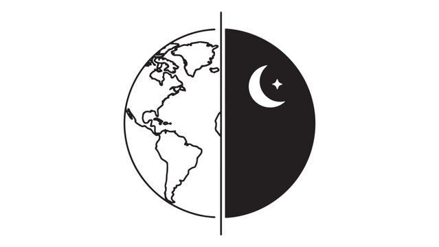 Half Earth Half Moon Concept Symbolizing Day Night Balance And Global Environment