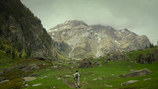 Himalayan mountains with meadows