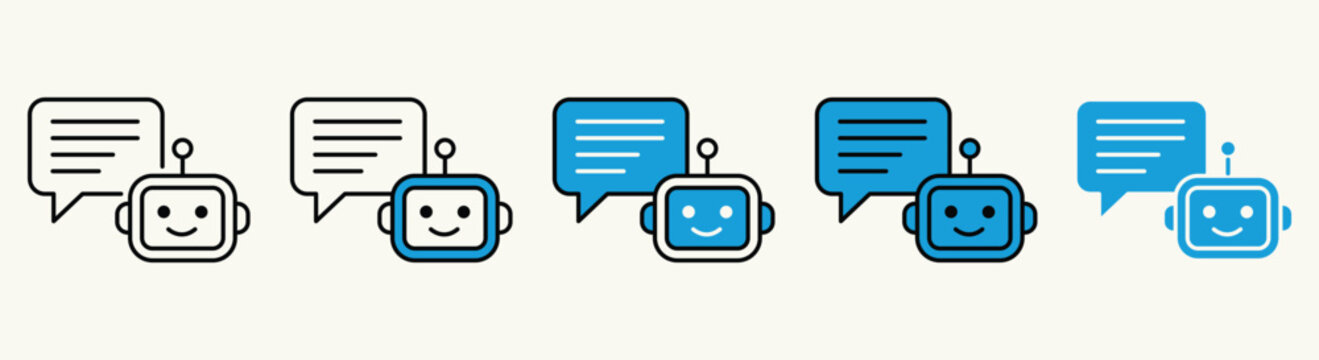 Chatbot Robot Icon Set
