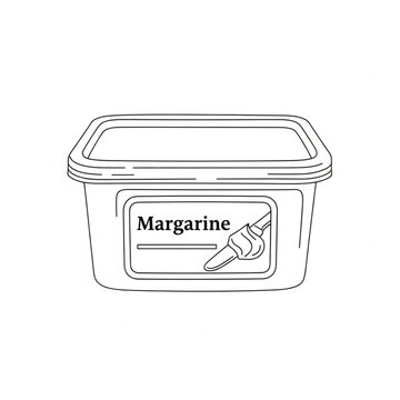Linear Vector Icon Of Margarine Tub Food Product