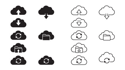 Obraz premium Cloud Computing Icons For Data Storage And Transfer Concepts on a transparent background