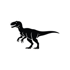 Silhouette of a Tyrannosaurus Rex dinosaur in profile against a white background © NOYAN STOCK