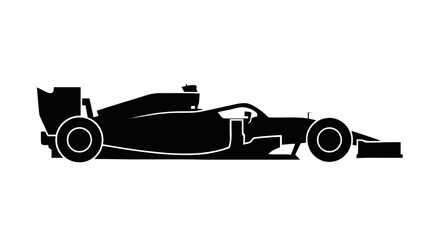 Obraz premium Vector illustration of formula 1 car silhouette on a transparent background