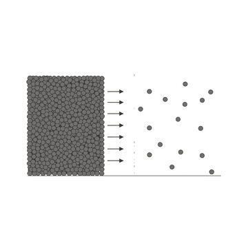 Osmosis, diffusion process, semipermeable membrane, vector illustration, scientific diagram