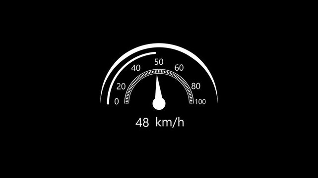 White speedometer gauge showing twenty six kilometers per hour on a black background for digital dashboard interface and automotive speed display